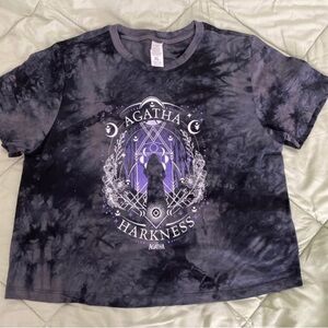 Marvel Agatha Harkness Star Sign Tie Dye Crop Girls T-Shirt Hot Topic Exclusive